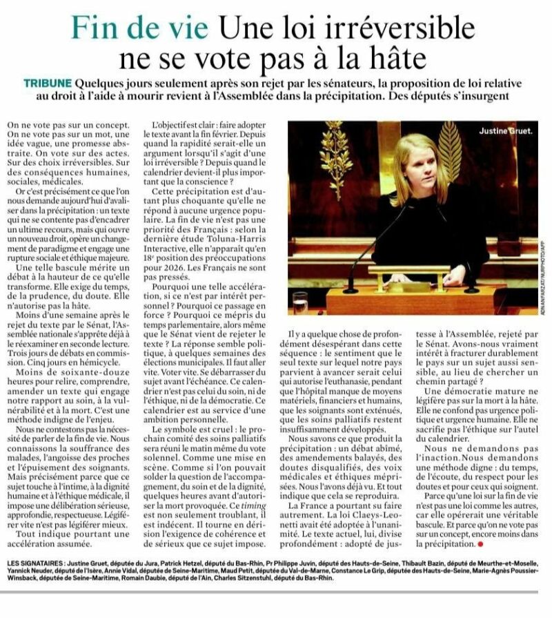 Image for the Tweet beginning: Scandale démocratique du texte #Euthanasie