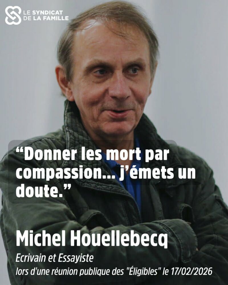 Image for the Tweet beginning: #Euthanasie #SuicideAssisté > Michel Houellebecq